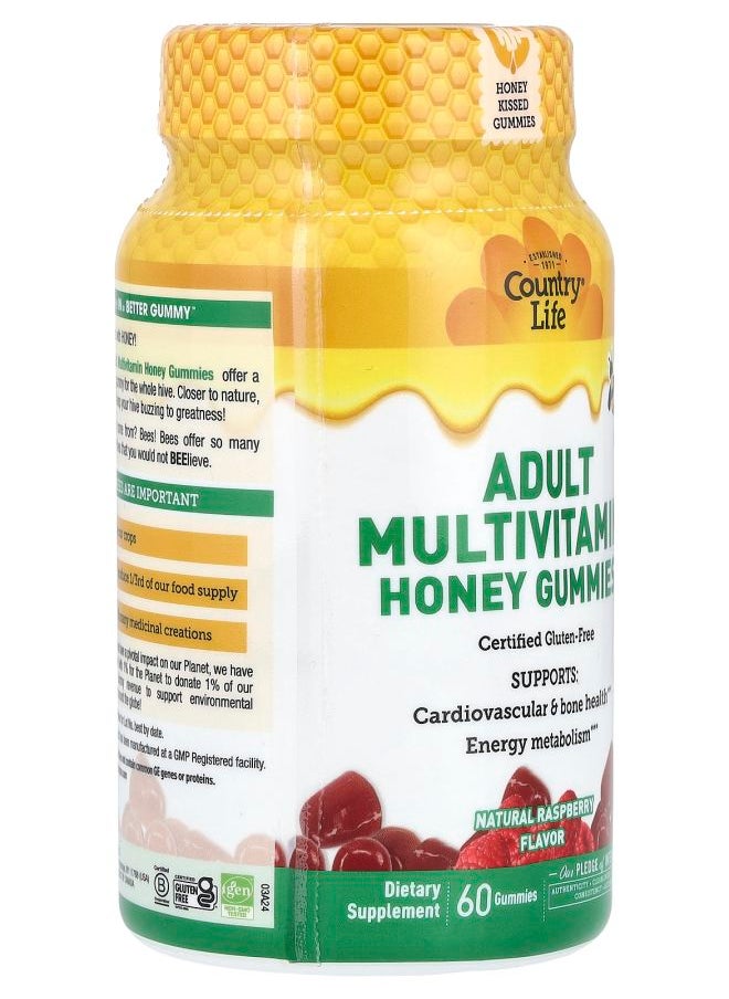Country Life Adult Multivitamin Honey Gummies Natural Raspberry 60 Gummies  - Image 2