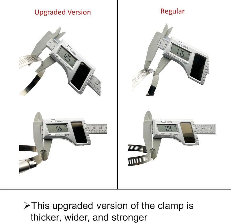 EesTeck Upgraded Version 4" (Diameter) Thicken Adjustable 304 Stainless Steel Duct Clamps Pipe Clamp Air Ducting Clamp worm drive hose clamps (4Pcs, 91mm-114mm) - Image 3