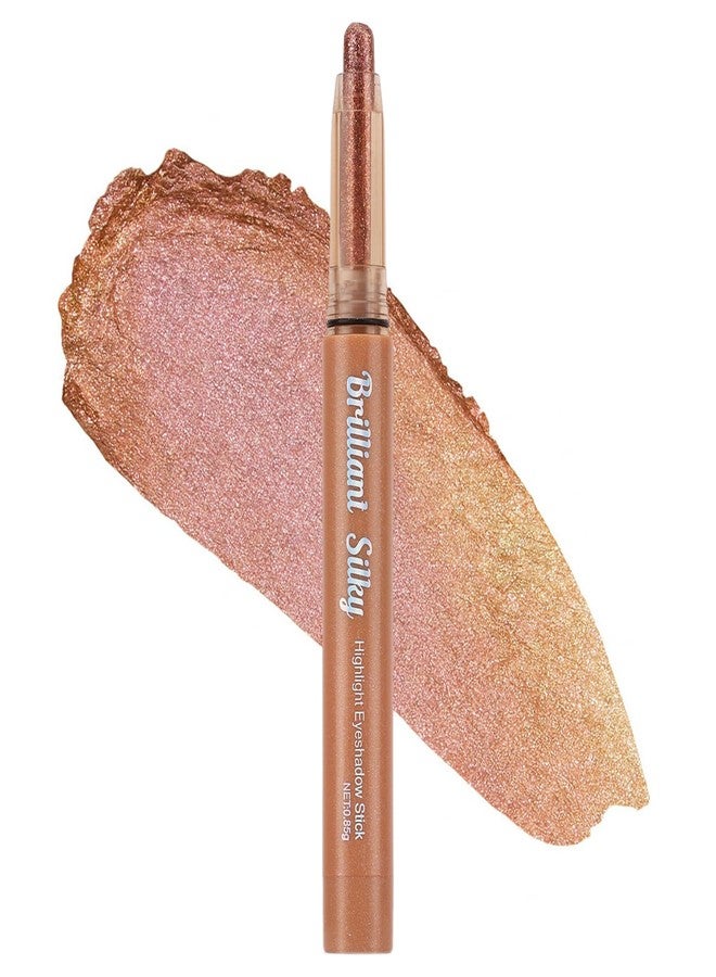 Jutqut Eyeshadow Stick, Long-lasting & Waterproof Cream Shimmer Eye shadow Sticks, Multi-Use Blendable Eyeshadow Pencil, High Pigmented Makeup, 01 Golden Sands Floating Light - Image 1