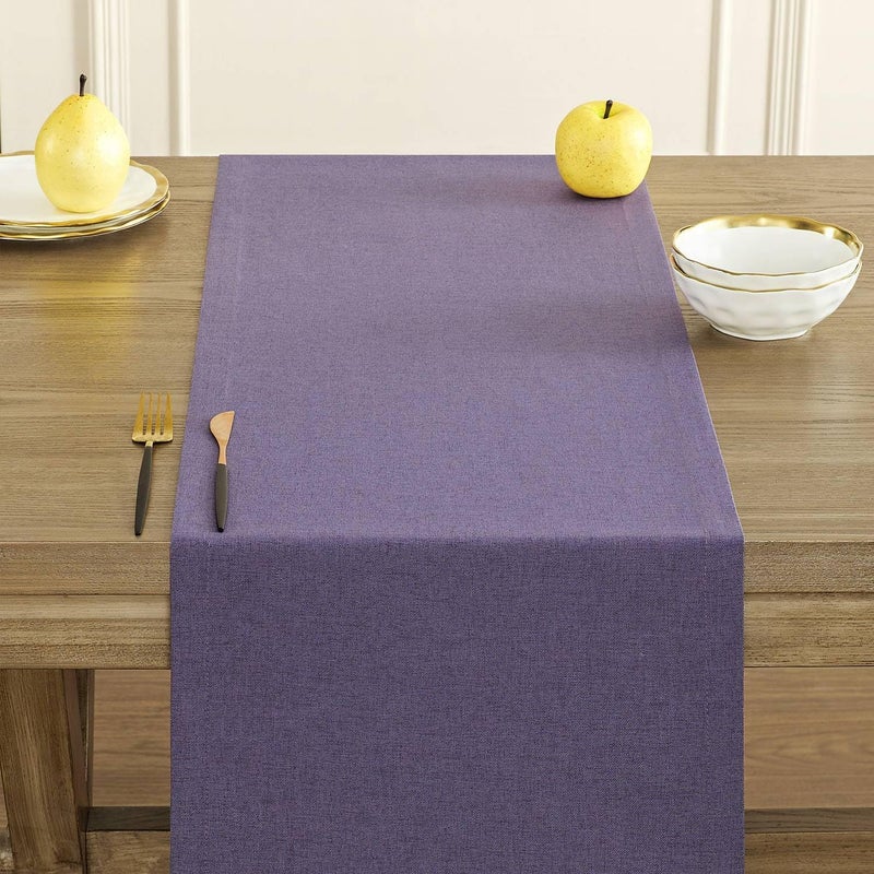 ZeeMart - Basic Linen Table Runner, 14x48 Dark Purple, Rustic Purple Table Runners 48 Inches Long, Daily Polyester Table Runner, Machine Washable and Easy - Image 5