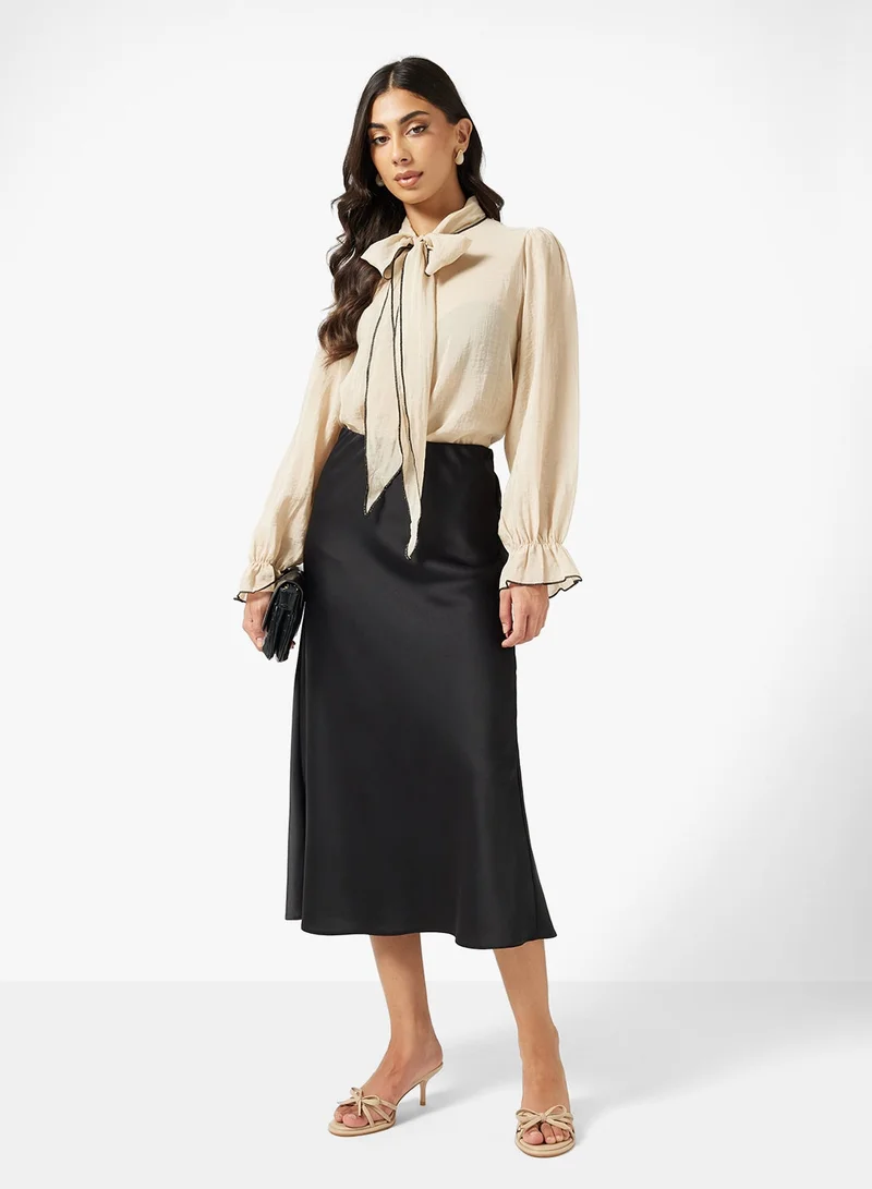 FYOR Chic Bow-Neck Blouse for a Sophisticated Look