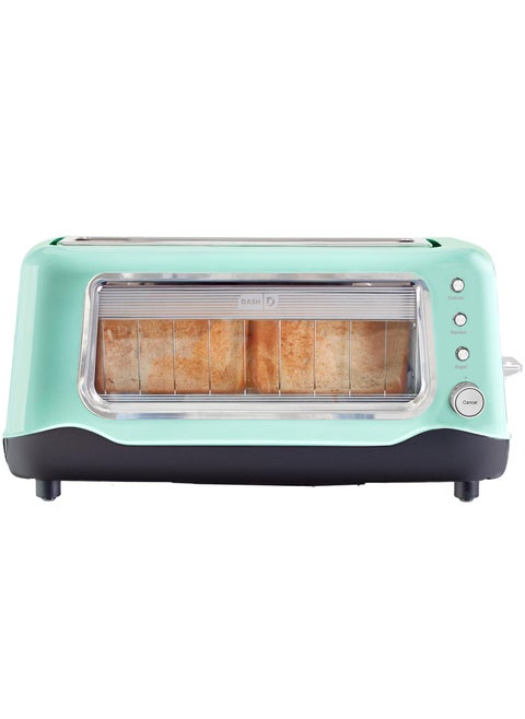 DASH Clear View Toaster  Compact Design with 7 Browning Levels  ClearView Window ExtraWide Slot Large Toaster 1Touch Defrost Reheat  Bagel Functions  Easy Clean Up Crumb Tray Aqua