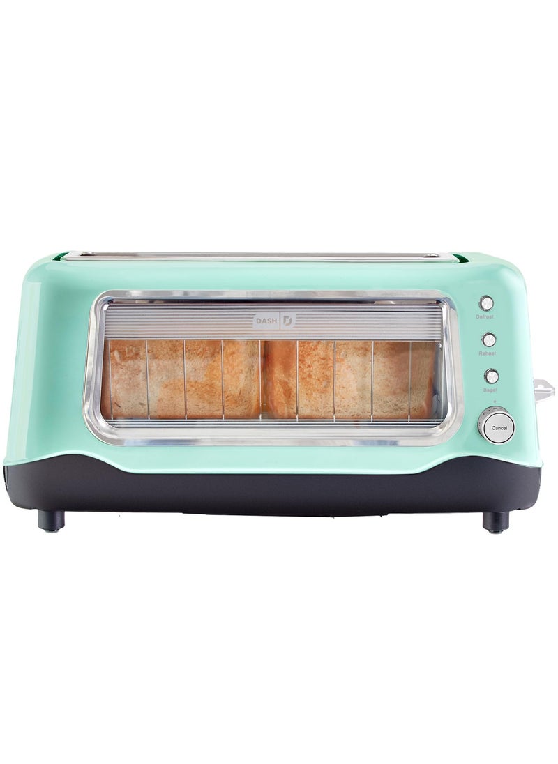Dash DASH Clear View Toaster  Compact Design with 7 Browning Levels  ClearView Window ExtraWide Slot Large Toaster 1Touch Defrost Reheat  Bagel Functions  Easy Clean Up Crumb Tray Aqua 