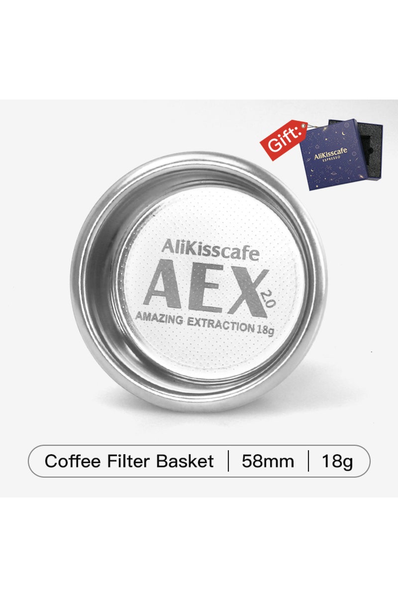 58MM Basket 18g Coffee Filter Basket 58MM AEX Precise 18g 22g Puck Screen For Bottomless Portafilter