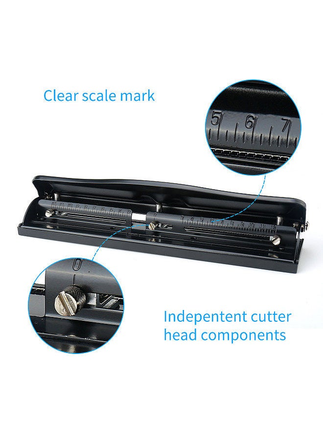 Kw-trio Portable 4 Hole Punch Handheld Metal Hole Puncher 10 Sheet Capacity 7mm Aperture Paper Punch for A4 A5 A7 A6 B5 Notebook Scrapbook Diary Planner  - Image 3