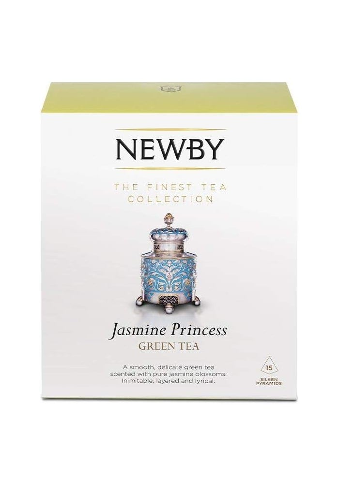 Newby Jasmine Princess Green Tea - Silken Pyramids, 15 Count - Image 1