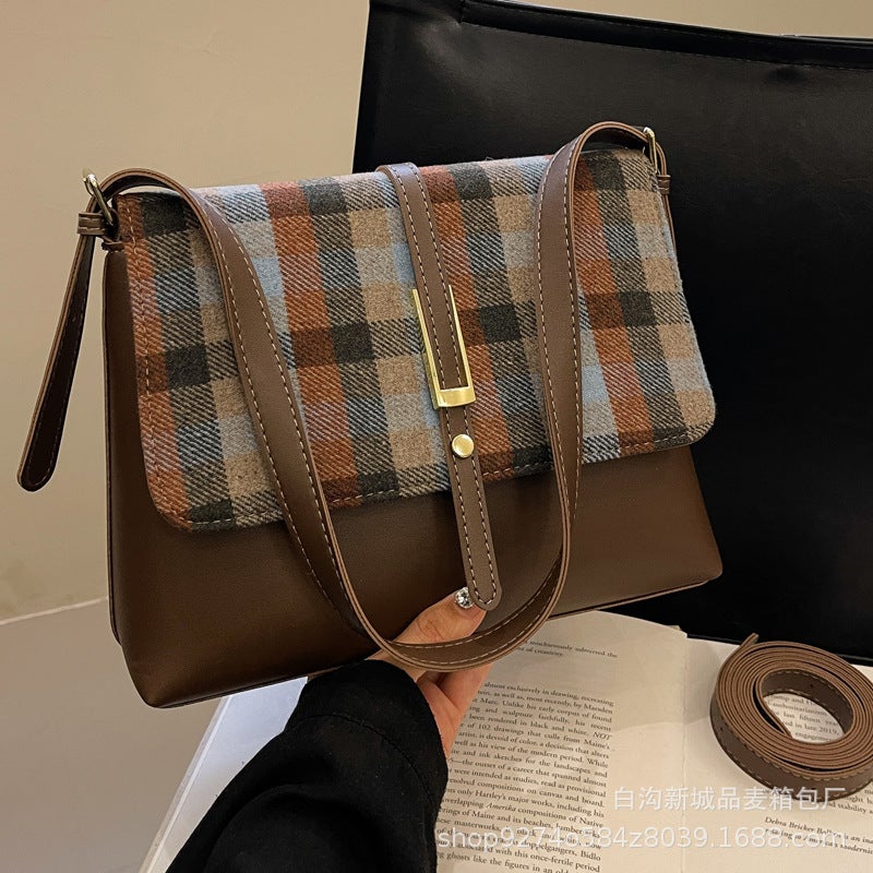 High-End Texture Fashion All-Match Contrast Color Small Bag Women'S Style Temperament Underarm Bag Explosive Crossbody Bag - Image 2