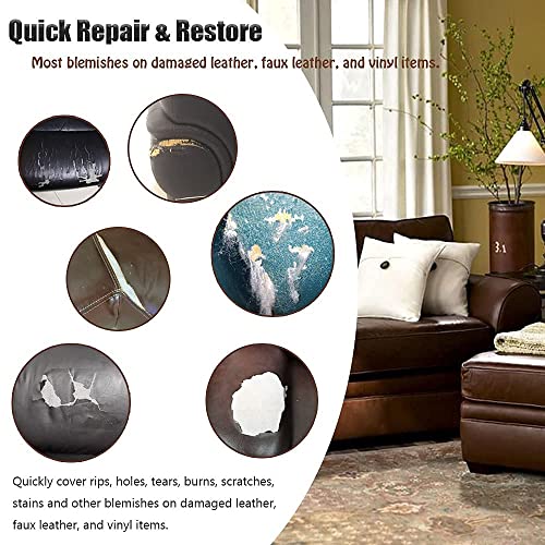 HAPPYMATES Leather Repair Patch Tape kit for Couches Adhesive for Leather Vinyl Couch Furniture Sofa Car Seat Belts Handbags Jackets First Aid Patch (12 X 24 Inch) - Image 5