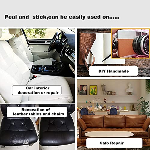 HAPPYMATES Leather Repair Patch Tape kit for Couches Adhesive for Leather Vinyl Couch Furniture Sofa Car Seat Belts Handbags Jackets First Aid Patch (12 X 24 Inch) - Image 4