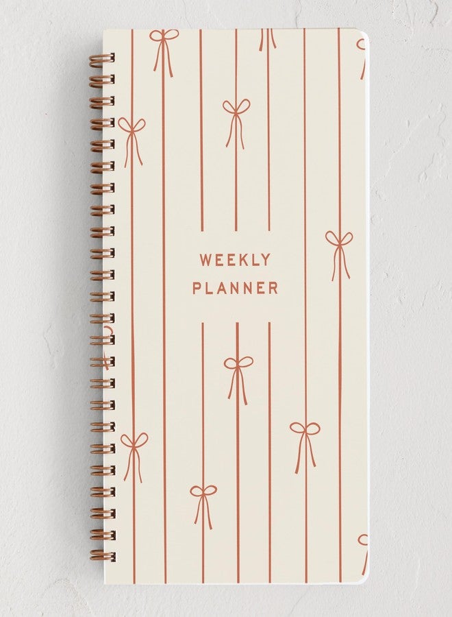 Minted | Weekly Planner | Red Lines of Bows - Image 1