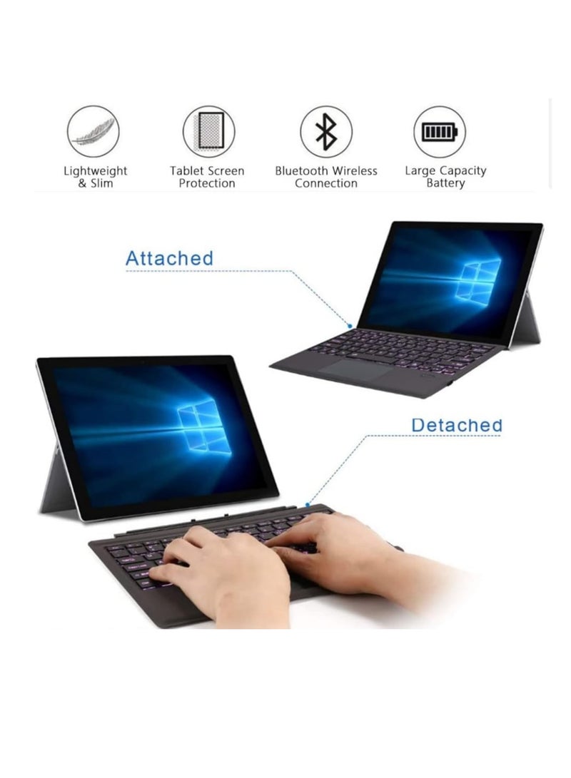 Surface Pro 9/ Pro 8/Pro X Bluetooth Wireless Keyboard with Trackpad Backlit Magnetic Keyboard for Microsoft Surface Pro X,Black - Image 4