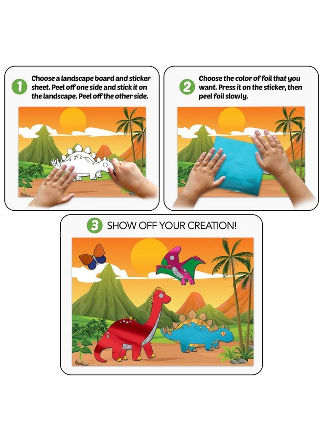 ArtCreativity Foil Art Kit for Kids - 220 Piece Crafts Set - 90 Foil Sheets, 10 Backgrounds, 100 Foam Stickers, 20 Googly Eyes - Mess-Free Foil Fun Art for Kids, Boys and Girls Ages 4, 6, 8, 10, 12 - Image 4