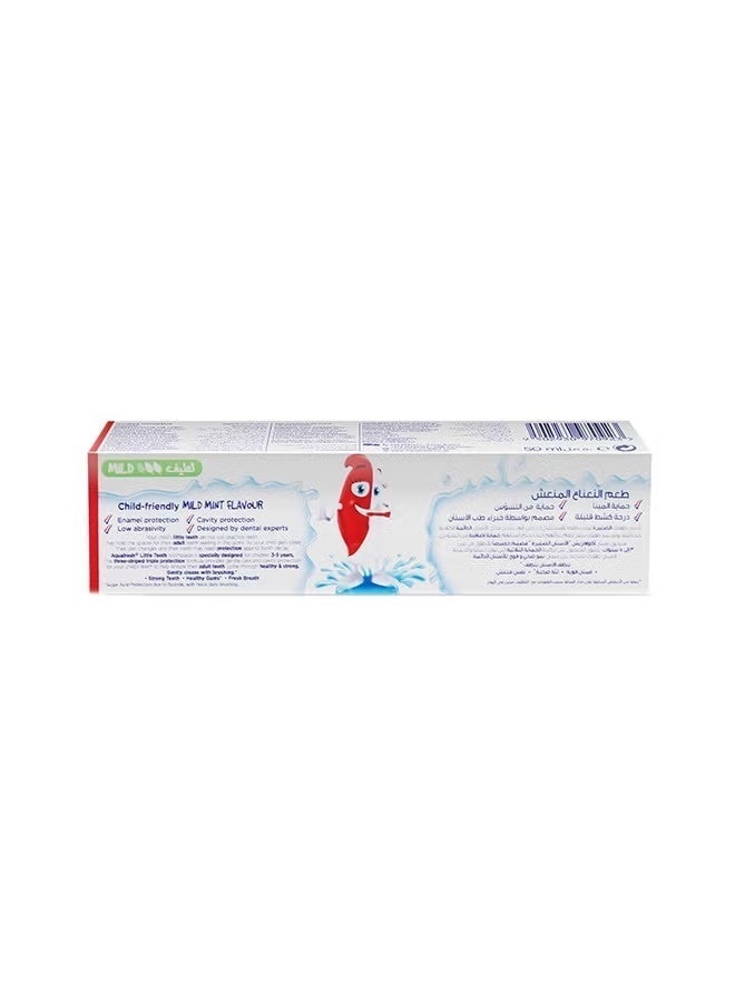 Aquafresh Little Teeth Kids Toothpaste 50ml Pack of 2 for Children 3 to 5 Years Fluoride Cavity Protection Mild Mint Enamel Care - Image 2
