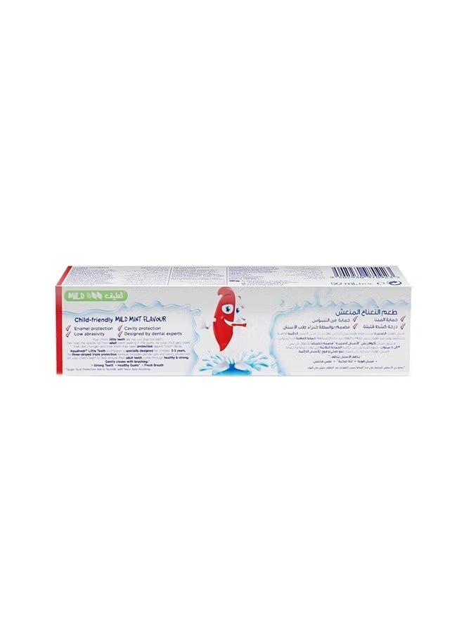 Aquafresh Little Teeth Kids Toothpaste 50ml Pack of 2 for Children 3 to 5 Years Fluoride Cavity Protection Mild Mint Enamel Care - Image 5