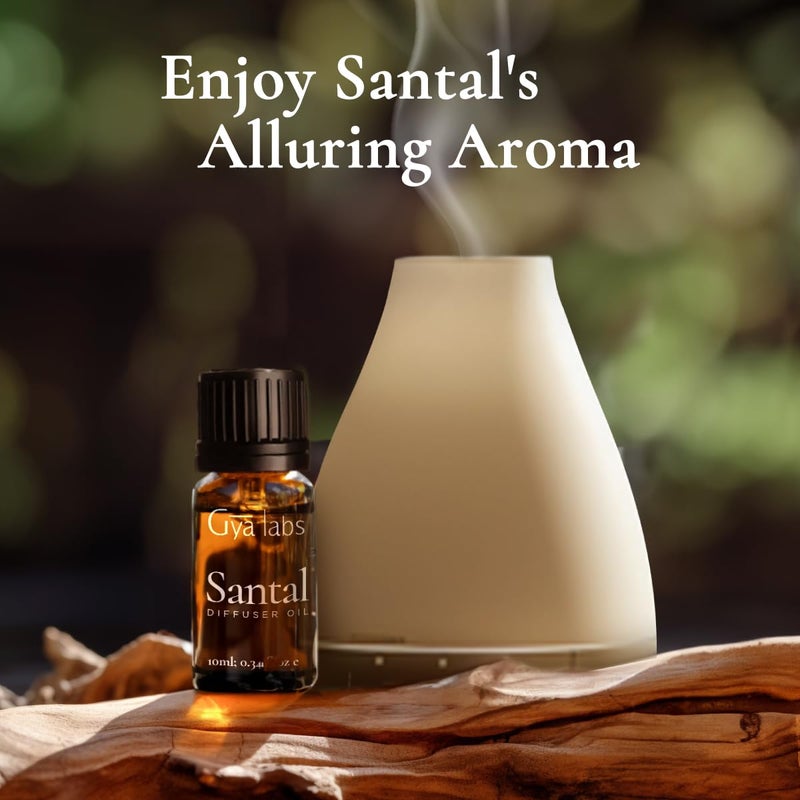 Gya Labs Santal Diffuser Essential Oil Blend - 100% Pure Natural Aromatherapy Sandalwood Essential Oils for Diffusers for Home - Santal Perfume for Car & Office (0.34 Fl Oz) - Image 4