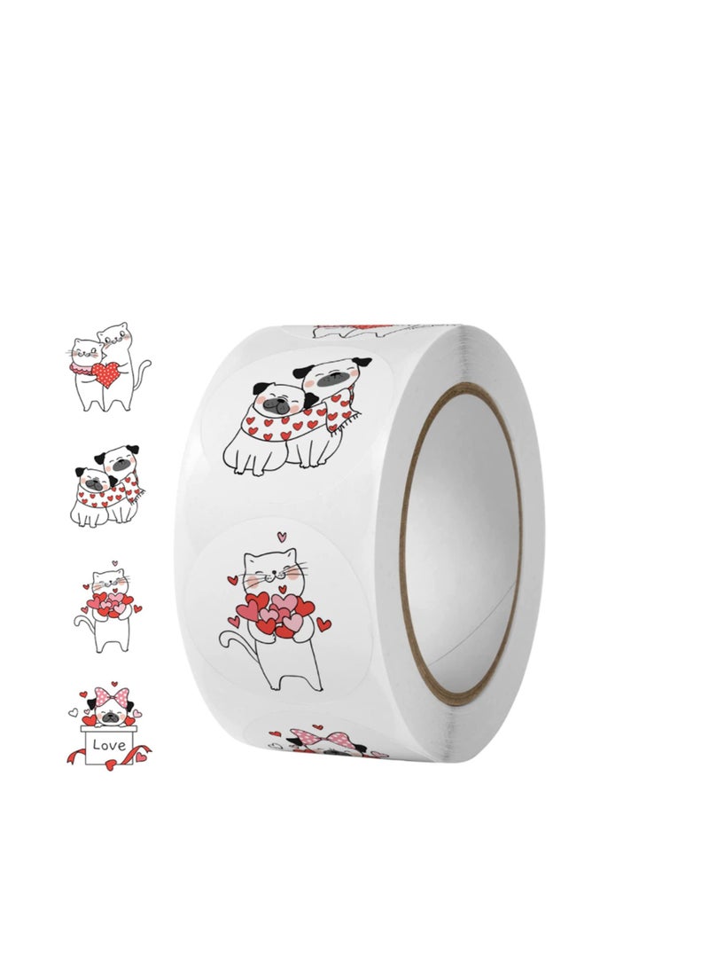 SYOSI - Stickers Cute Love Special Stickers Labels Size 500pcs in One Roll for Gift Wedding Invitation Wall Window Party Thank You Card Sealing Supplies Gift - Image 1