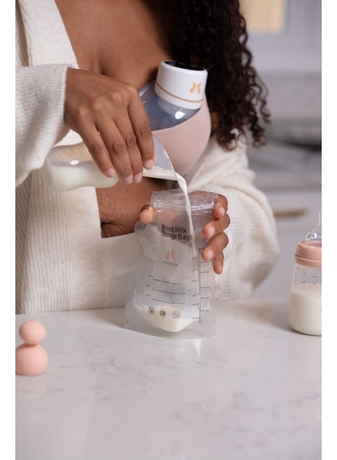 Fraupow Silicone Breast Pump & Milk Collector | Wearable Breast Shell | Award Winning Hands-Free Milk Catcher with Collection Bottle & Storage Lid | Include Midwife Consultation - Image 4