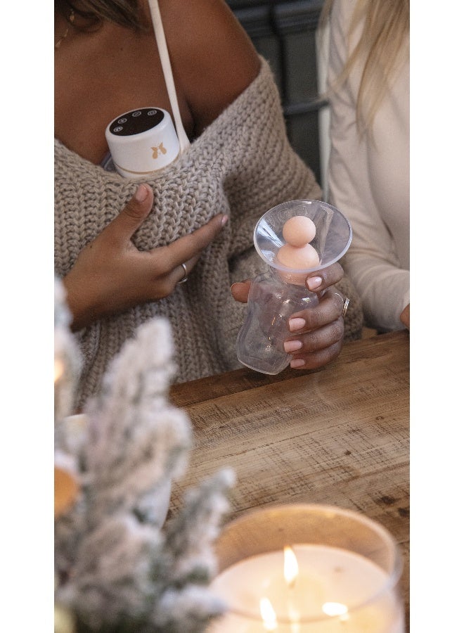 Fraupow Silicone Breast Pump & Milk Collector | Wearable Breast Shell | Award Winning Hands-Free Milk Catcher with Collection Bottle & Storage Lid | Include Midwife Consultation - Image 2