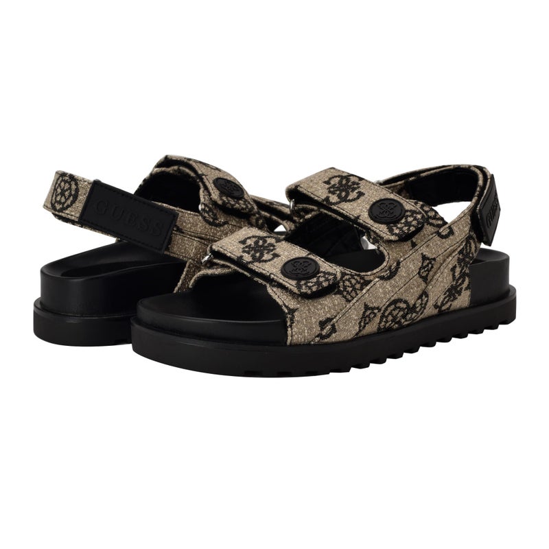 Guess Women's FADEY Sandal, Black/White Logo 001, 6 - Image 3