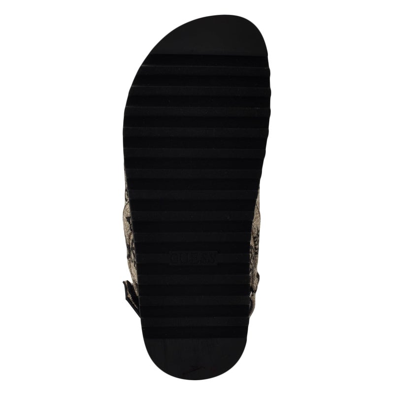 Guess Women's FADEY Sandal, Black/White Logo 001, 6 - Image 5