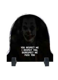 Service Zone Protective Printed White Rock Shape Marble Photo Frame for Table Top You Respect Me I Respect You  - Image 1