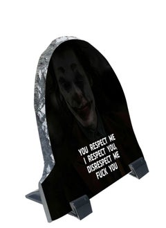 Service Zone Protective Printed White Rock Shape Marble Photo Frame for Table Top You Respect Me I Respect You  - Image 2