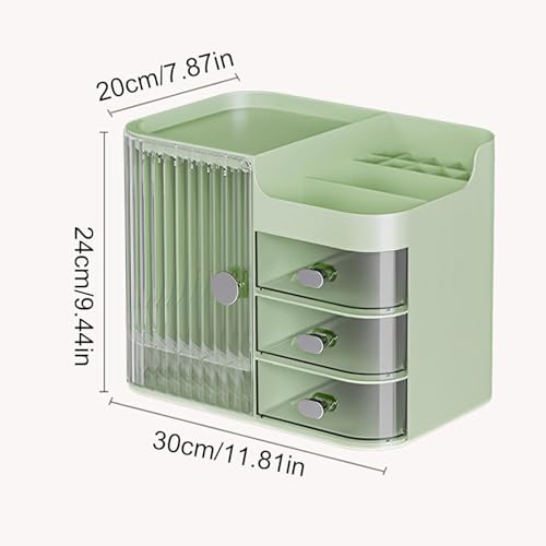 Boniry Makeup Organizer Box | 4 Compartment for Cosmetic Organizer | Quality Storage Box and Organiser | Makeup Organizer Stand for Woman (Green - Transparent) - Image 2