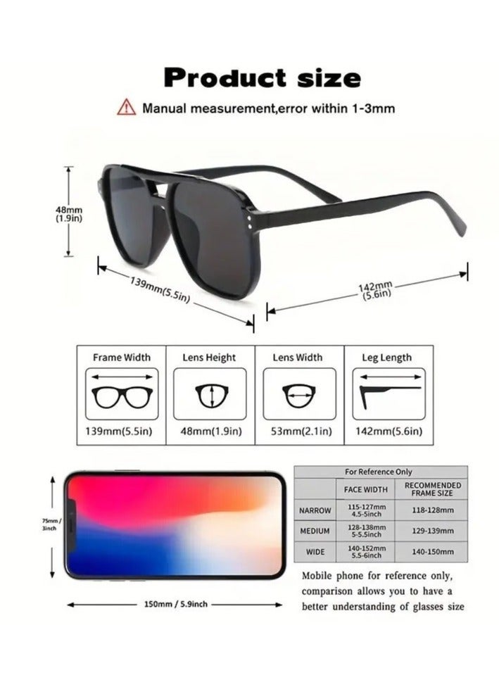 يوكانبي برشام مزدوج شعاع مربع أزياء النظارات الشمسية للجنسين العصرية شكل مقعر الظلال الرجعية - Image 3