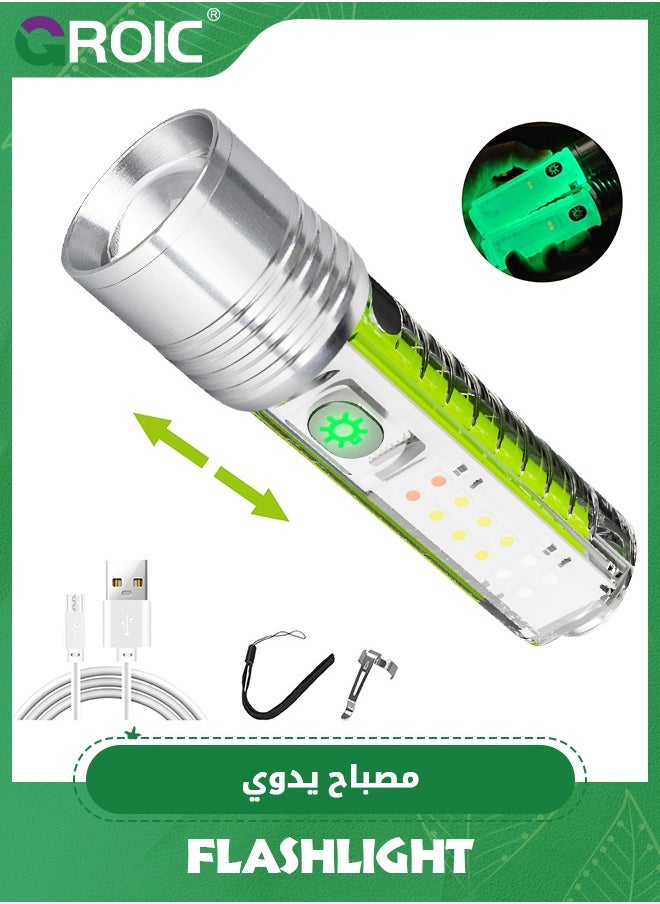 GROIC - Zoomable Small Flashlight Powerful - 1500mAh 3000 Lumens Rechargeable Flashlights with 8 Light Modes, Waterproof Magnetic Handheld Flashlights for Emergencies, Camping, Hiking - Image 1
