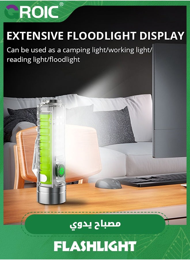GROIC - Zoomable Small Flashlight Powerful - 1500mAh 3000 Lumens Rechargeable Flashlights with 8 Light Modes, Waterproof Magnetic Handheld Flashlights for Emergencies, Camping, Hiking - Image 1
