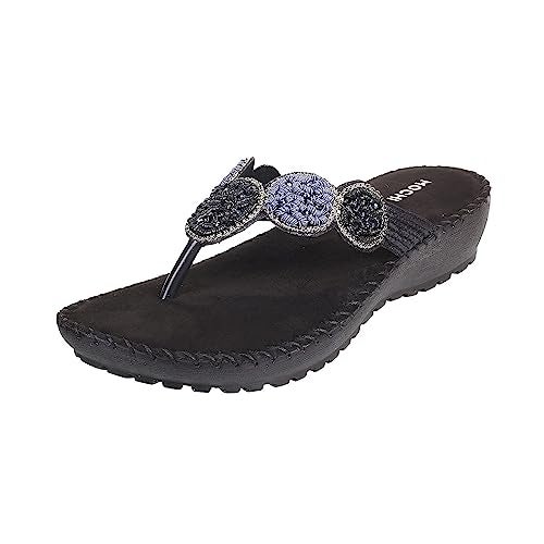 Mochi Women Black Comfort & Fashion Chappal UK/7 EU/40 (44-60) - Image 1