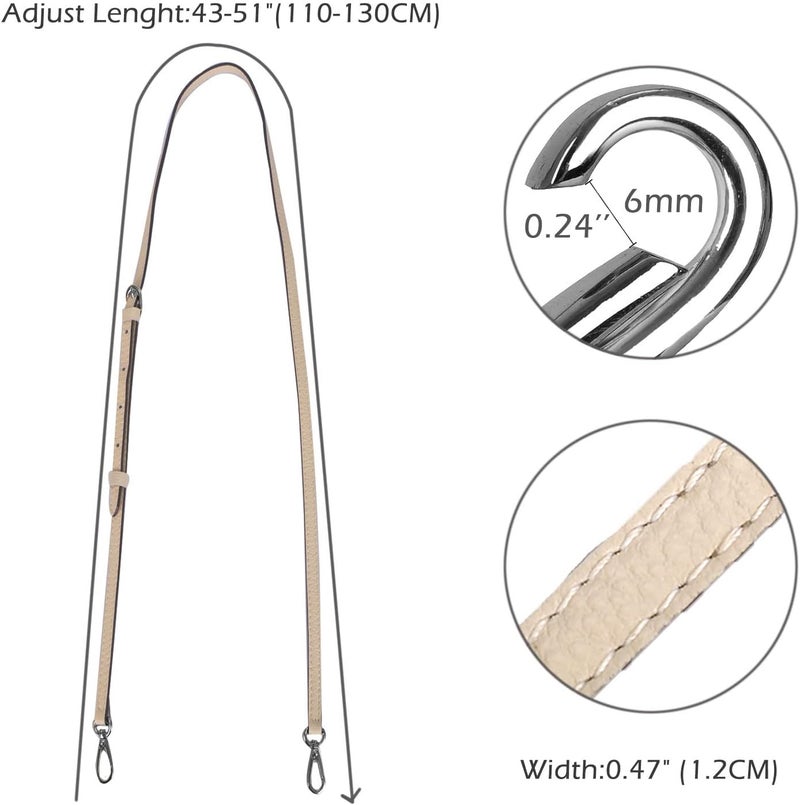 Live Up Full Grain Purse Strap Genuine Leather Replacement for Cross Body Bag Handbags - Image 4