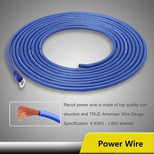 RECOIL RCK44 True 4 Gauge Complete 4-Channel CCA Amplifier Wiring Kits with OFC RCA Cable - Image 5