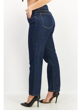 Don't Call Me Jennyfer Women Regular Fit Dark Wash Non Stretchable Denim Jeans, Blue  - Image 4