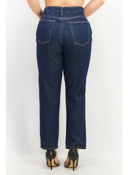 Don't Call Me Jennyfer Women Regular Fit Dark Wash Non Stretchable Denim Jeans, Blue  - Image 3