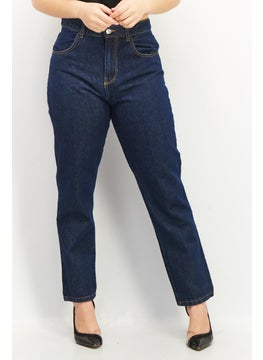 Don't Call Me Jennyfer Women Regular Fit Dark Wash Non Stretchable Denim Jeans, Blue  - Image 1
