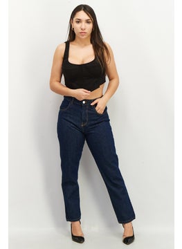 Don't Call Me Jennyfer Women Regular Fit Dark Wash Non Stretchable Denim Jeans, Blue  - Image 2