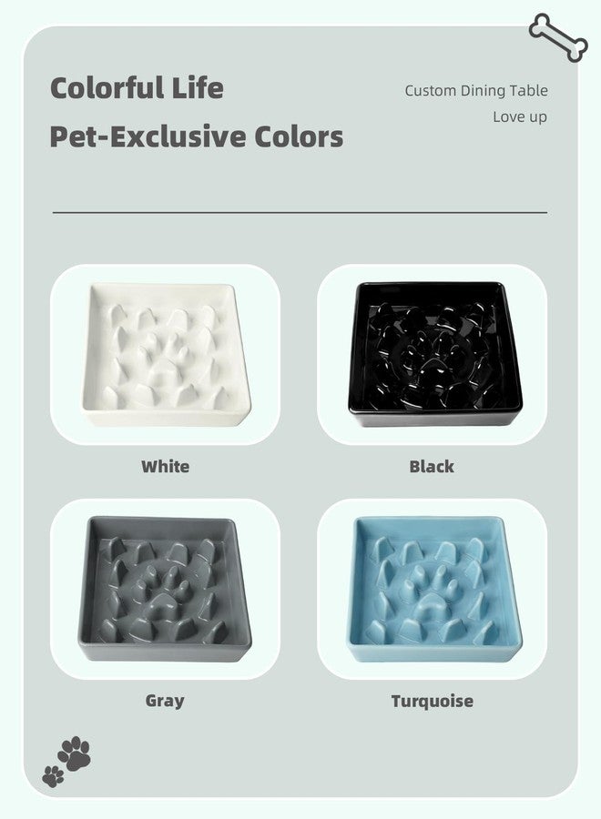 ONTUBE Ceramic Slow Feeder Dog Bowl, 1.8 Cup Fun Pet Food Dish for Small & Medium Breeds to Slow Down Eating, Anti-Gulping, Stop Bloat, Preventing Choking (Grey) - Image 3