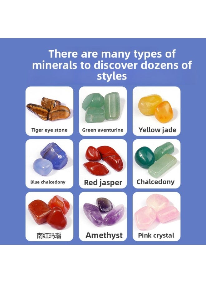 null - Children's Gold Sand Toys Suit Tao Ore Shell Hunter Archaeological Excavation Crystal Ore Treasure Gem Blind Box-Color:Colorful Agate [send A Full Set Of Tools]] - Image 1