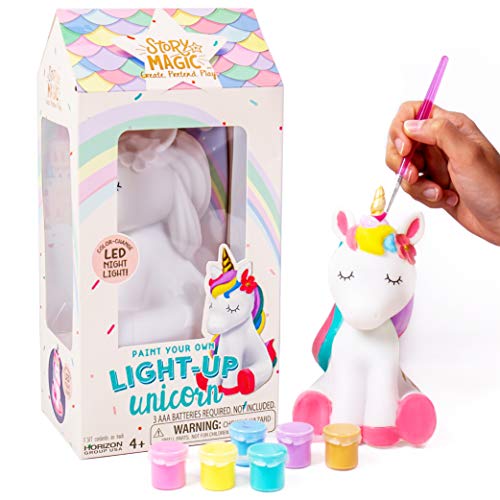 Story Magic Paint Your Own Light-Up Unicorn by Horizon Group USA, Paintable, Batteries Required, Color-Change, LED Night Light - Image 1