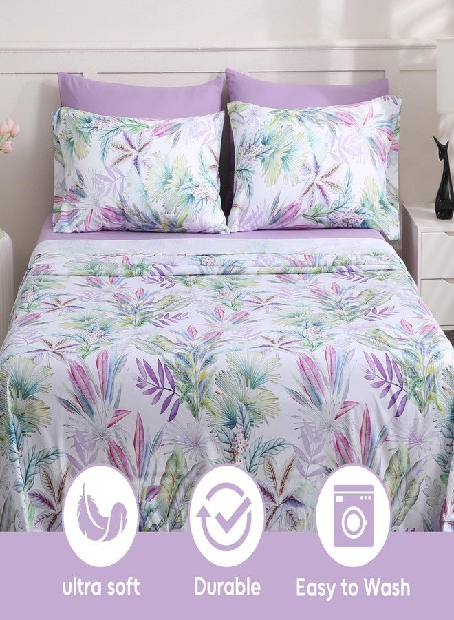 LONAVA Solid and Printed King Size Bed Sheet Set - 6-Piece, Includes Solid Fitted Sheet, Solid Pillowcases, OEKOTEX Certified, 100% Brushed Microfiber, Comfortable and Breathable, G24123-12 - Image 5