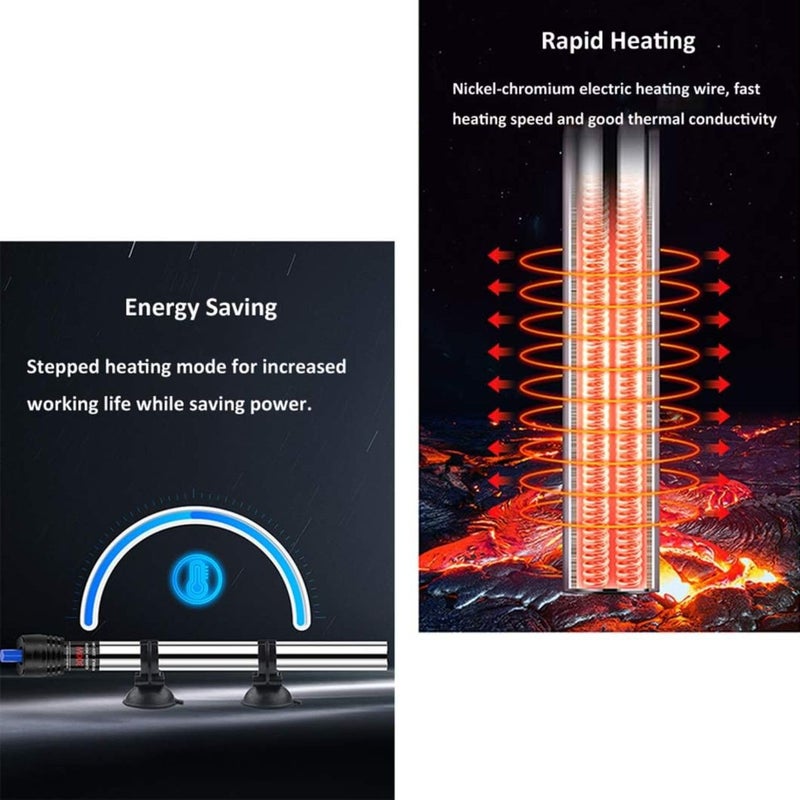 VAYINATO ® 500W Stainless Steel Heater + Protective Cover Water Heater and Adjustable Temperature, Explosion-Proof with Suction Cup (Heater Will Turn on Only When Kept Under Water) - Image 5