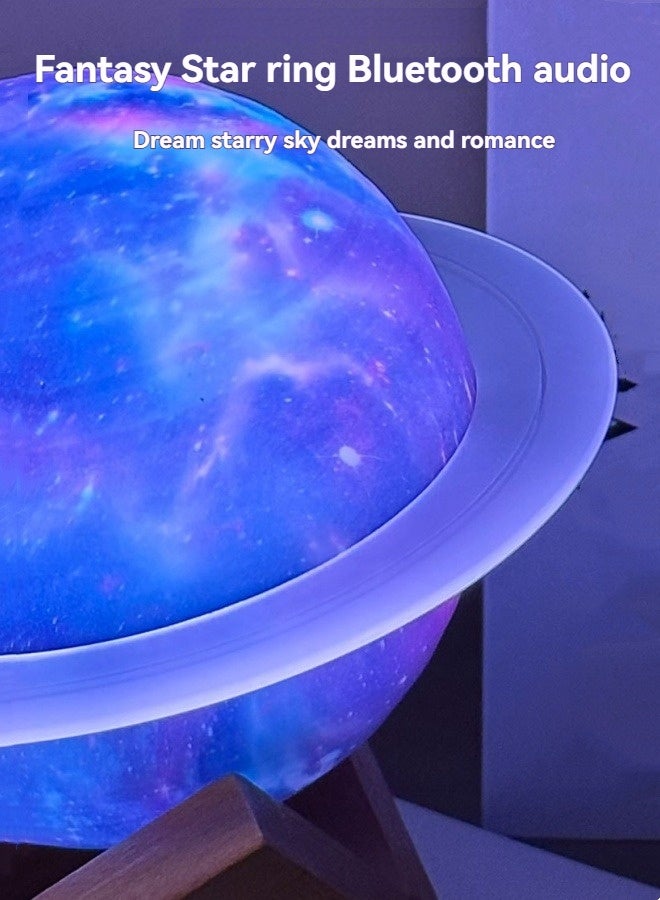 M MIAOYAN Fantasy Star Ring Bluetooth Speaker Desktop Home Subwoofer Speaker 3D Lighting Sound  - Image 1