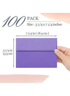 MATICAN Invitation Envelopes 100Pack 5X7 Envelopes A7 Envelopes For Invitations Purple 5 1 4 X 7 1 4 Inches  - Image 5