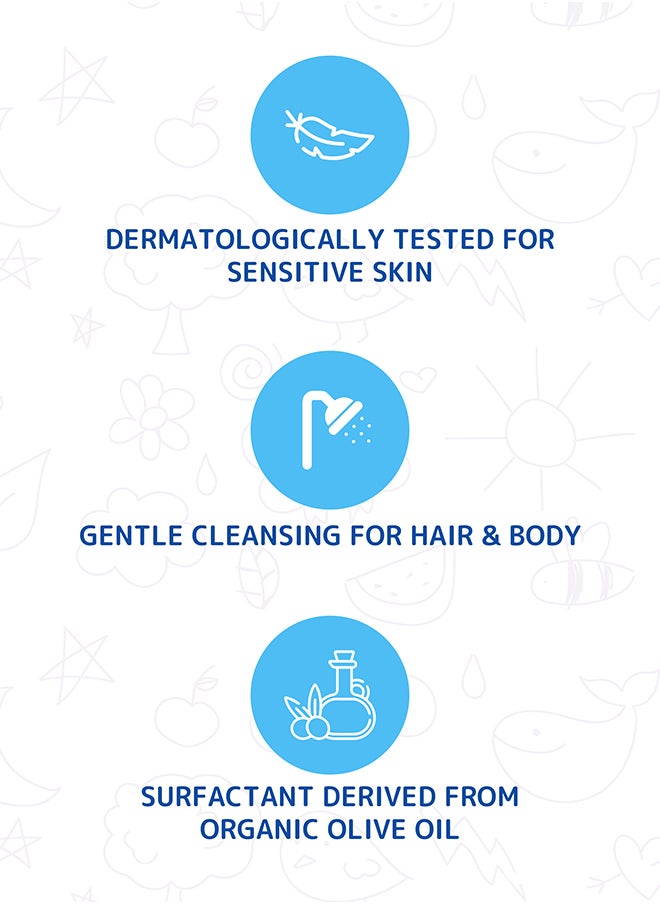 FRIENDLY ORGANIC 2-in-1 Baby Shampoo and Body Foaming Wash  400ml - Healthy Skin Essential - Protect Sesitive Skin - No SLS, SLES or Paraben Free, Fully Organic  - Image 2