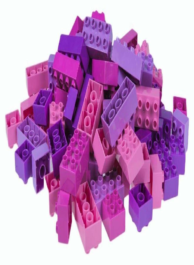 Strictly Briks Jumbo Building Blocks Set - Enhances Fine Motor Skills for Age 3+ - Vibrant Colorful Blocks for Girls Toys - Durable Pieces for Kid Toy Play - 108pc, Pink/Purple/Lavender - Image 3