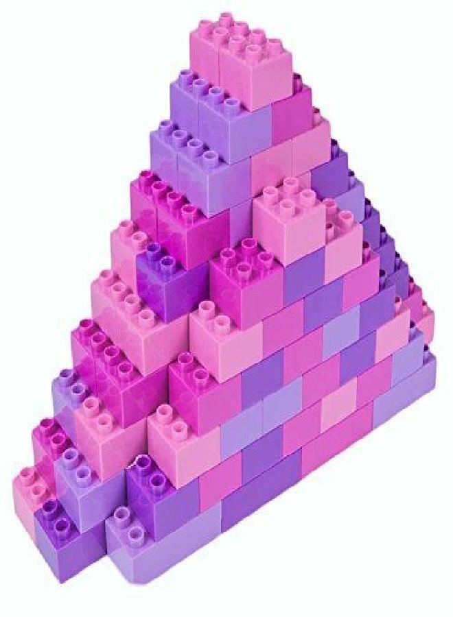 Strictly Briks Jumbo Building Blocks Set - Enhances Fine Motor Skills for Age 3+ - Vibrant Colorful Blocks for Girls Toys - Durable Pieces for Kid Toy Play - 108pc, Pink/Purple/Lavender - Image 1