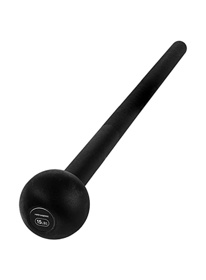 Retrospec Steel Macebell 5 to 30lbs for Men Women Steel Mace Strength Training Full Body Workouts Matte Black