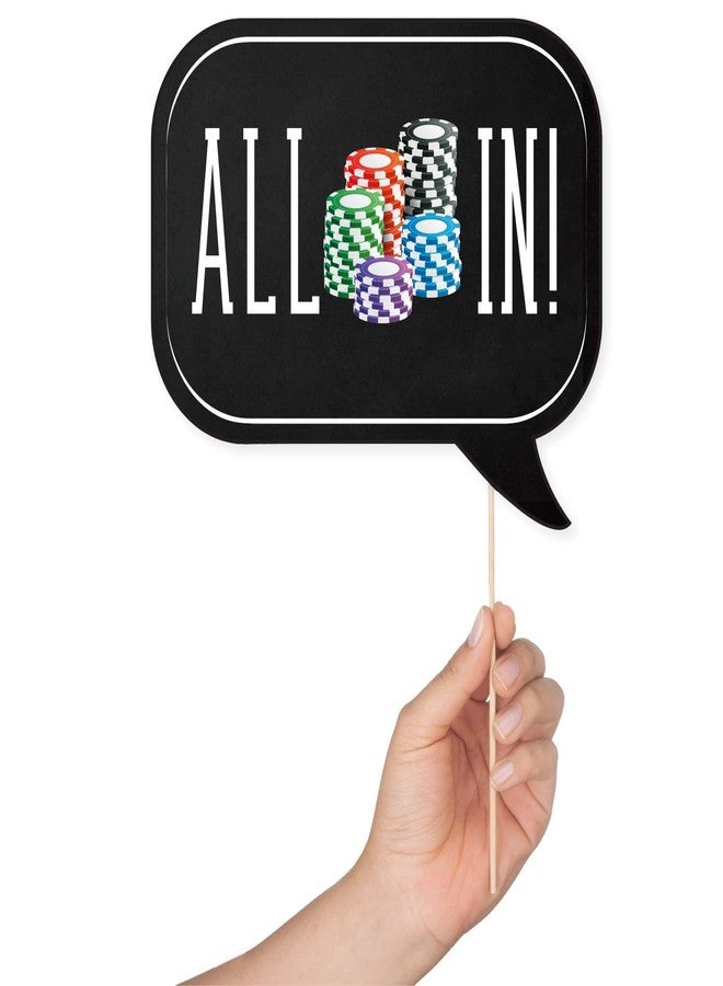 Outside The Booth Casino Photo Booth Props - 41-pc Selfie Props with 8 x 10-Inch Sign, 60 Adhesive Pads, 45 Sticks - Las Vegas Party Decorations - Casino Theme Props - Game Night Photo Booth Props - Image 3