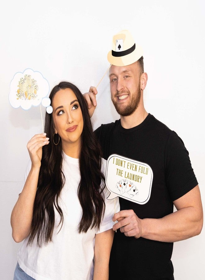 Outside The Booth Casino Photo Booth Props - 41-pc Selfie Props with 8 x 10-Inch Sign, 60 Adhesive Pads, 45 Sticks - Las Vegas Party Decorations - Casino Theme Props - Game Night Photo Booth Props - Image 4